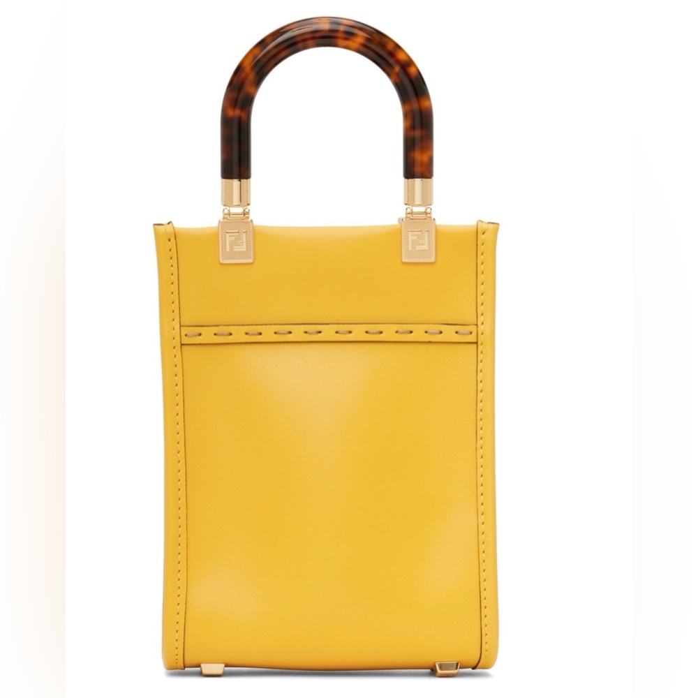 Fendi Yellow Mini Sunshine Shopper Shoulder Bag new with tags - Picture 3 of 11